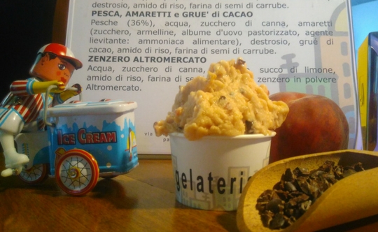 gelato pesca amaretto cioccolata